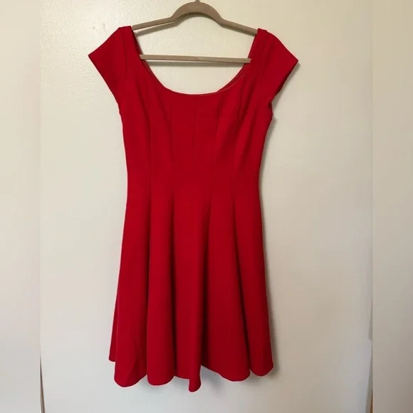 Anthropologie Bailey 44 Vibrant Red Mini romantic Dress - Picture 3 of 14